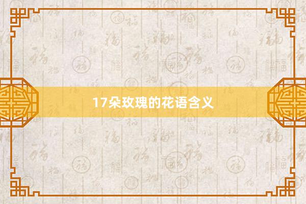 17朵玫瑰的花语含义
